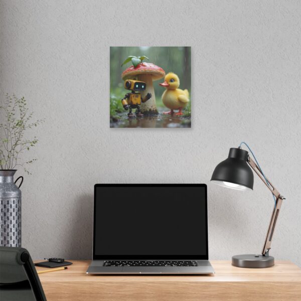 Whimsical Robot and Duck Canvas Art Print, Nursery Wall Decor, Playroom Artwork, Kids Room Decoration, Cute Nature Theme - Image 8