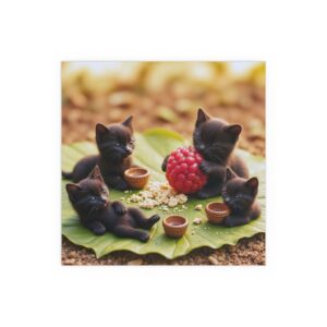 Adorable Cat Silk Poster - Indoor/Outdoor Art, Kawaii Decor for Cat Lovers, Pet Themed Gift, Cute Collectible