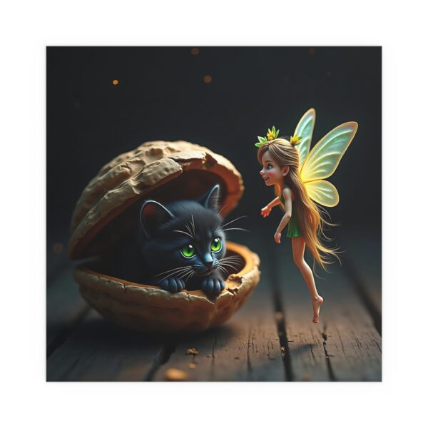 Whimsical Silk Prints, Fantasy Art Poster, Fairy and Cat Decor, Indoor/Outdoor Wall Art, Magical Home Decoration - Image 7