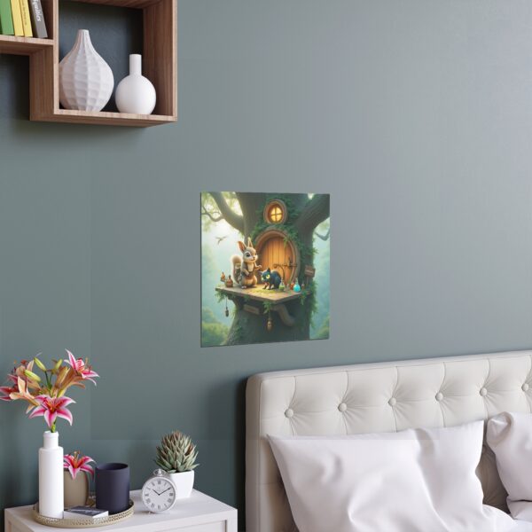 A whimsical poster featuring a fluffy, wide-eyed squirrel potion seller - Image 2