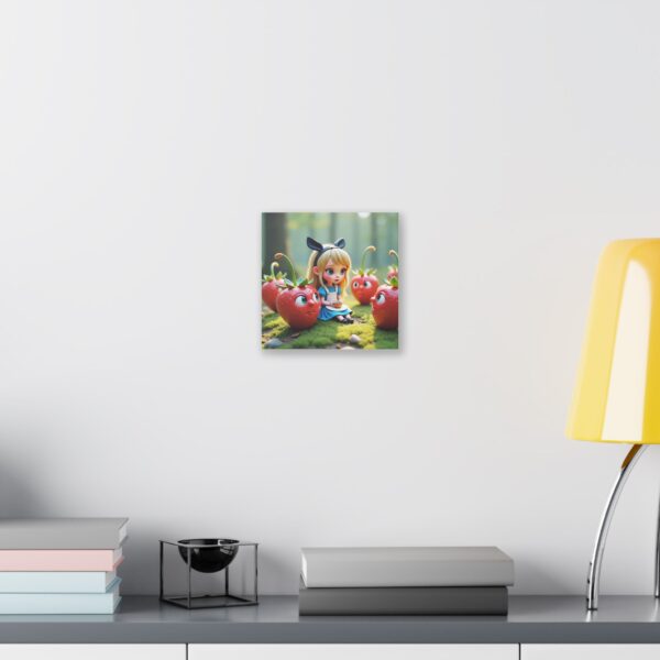 Charming Whimsical Canvas Art, Cute Wall Decor for Kids, Strawberry Fantasy Decor, Nursery Wall Art, Sweet Gift for Birthdays - Image 3