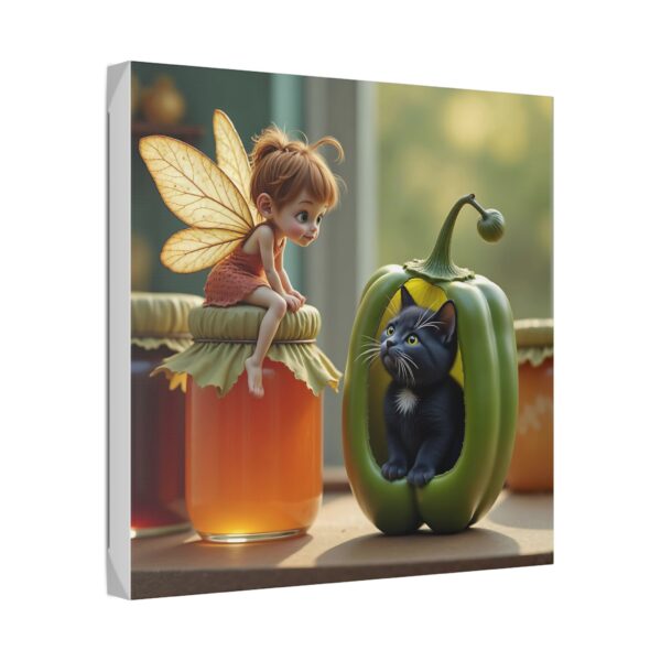 Whimsical Fairy and Cat Canvas Art, Magical Wall Decor, Enchanted Home Decor, Gift for Cat Lovers, Child's Room Decoration - Image 14