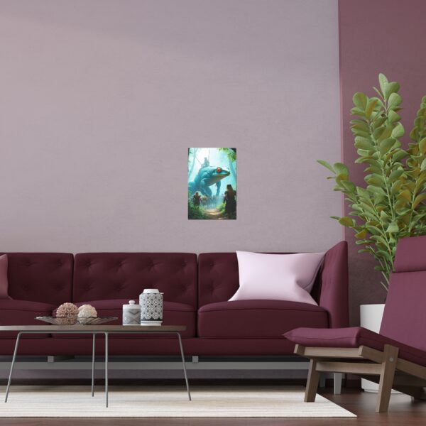Silk Poster: Mayan Warriors with Neon Blue Tree Frog in Jungle - Image 3