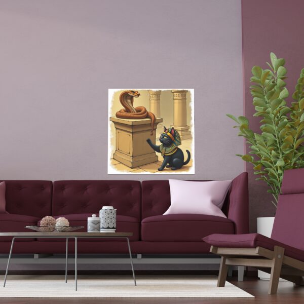 Egyptian Cat Wall Art, Indoor and Outdoor Silk Posters, Home Decor, Cat Lover Gift, Unique Art Print, Animal Illustration - Image 6