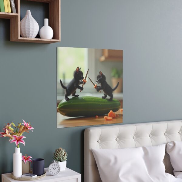Whimsical Cat Silk Poster, Cute Wall Art, Fun Home Decor, Gift for Cat Lovers, Quirky Indoor/Outdoor Decoration - Image 8
