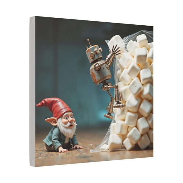 Whimsical Gnome Canvas Art - Fantasy Home Decor, Unique Gift for Gnome Lovers, Nursery Wall Decor, Robot & Gnome Artwork - Image 14
