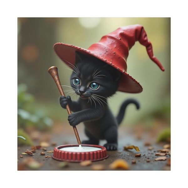 Whimsical Cat Witch Canvas Art Print, Spooky Decor for Halloween, Cute Cat Artwork, Gift for Cat Lovers, Enchanted Home Decor - Image 13