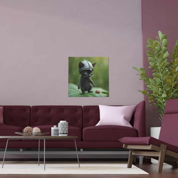 Whimsical Cat Silk Poster, Cute Wall Art, Kitty Decor, Unique Home Decoration, Gift for Cat Lovers, Indoor Outdoor Artwork - Image 9
