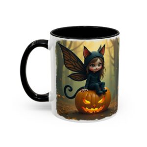 Whimsical Fairy Cat Coffee Mug | Magical Cat Mug, Fantasy Gift, Halloween Decor, Cozy Beverage Holder, Enchanted Drinkware