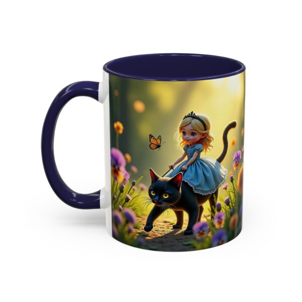 Charming Cat & Girl Coffee Mug, Floral Mug, Cat Lover Gift, Alice in Wonderland Theme, Unique Kitchen Decor, Cute Drinkware - Image 7