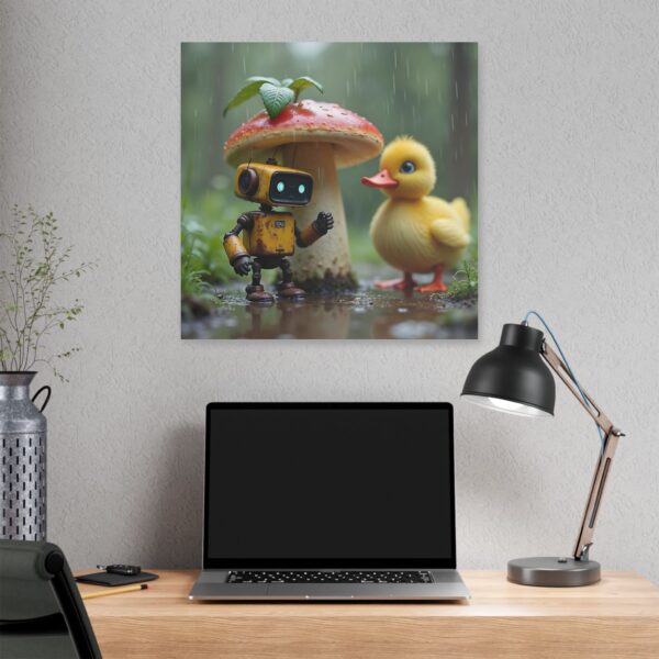 Whimsical Robot and Duck Canvas Art Print, Nursery Wall Decor, Playroom Artwork, Kids Room Decoration, Cute Nature Theme - Image 16
