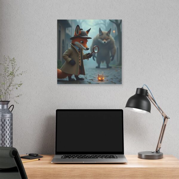 Whimsical Animal Canvas Art Print, Fox Detective Illustration, Nursery Decor, Kids Room Wall Art, Unique Gift for Animal Lovers - Image 12