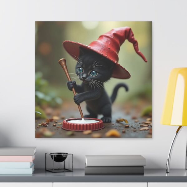 Whimsical Cat Witch Canvas Art Print, Spooky Decor for Halloween, Cute Cat Artwork, Gift for Cat Lovers, Enchanted Home Decor - Image 19