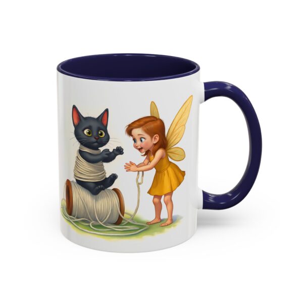 Whimsical Fairy and Cat Coffee Mug, Cute Cat Mug, Gift for Cat Lovers, Fairy Tale Mug, Fantasy Lover's Drinkware - Image 6