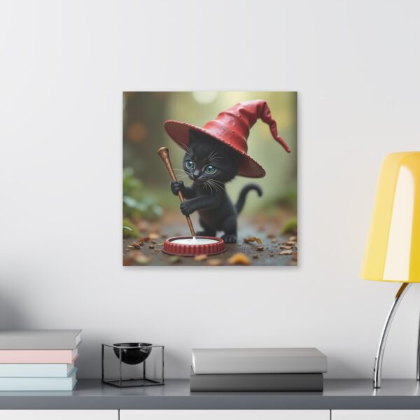 Whimsical Cat Witch Canvas Art Print, Spooky Decor for Halloween, Cute Cat Artwork, Gift for Cat Lovers, Enchanted Home Decor - Image 11