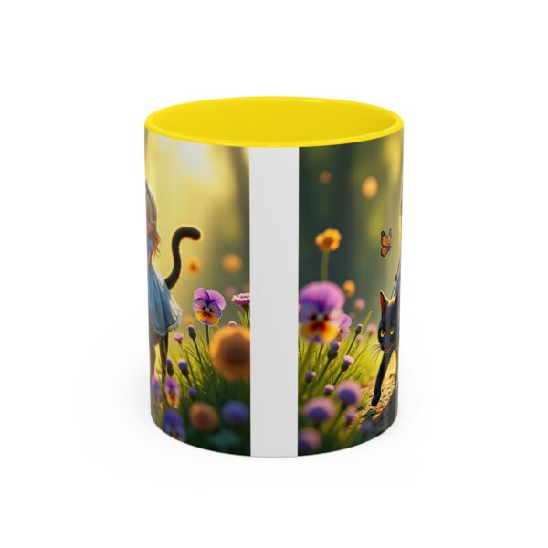 Charming Cat & Girl Coffee Mug, Floral Mug, Cat Lover Gift, Alice in Wonderland Theme, Unique Kitchen Decor, Cute Drinkware - Image 29