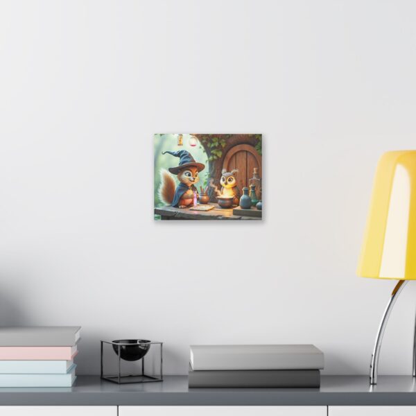 Canvas Wall Art - Scholarly Owl and Squirrel Potion Seller - Image 3