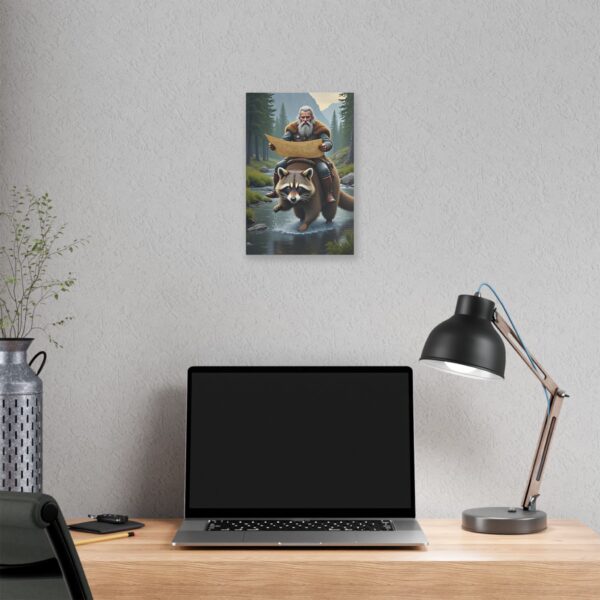 Whimsical Forest Canvas Art, Raccoon Adventure Wall Decor, Nature-Inspired Art Print, Home Decor, Unique Gift Idea - Image 4