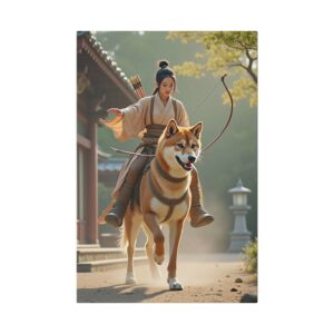 Whimsical Canvas Art - Fantasy Wall Decor, Home Decoration, Gift for Dog Lovers, Anime Art