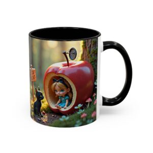 Whimsical Apple House Coffee Mug - Cute Cat & Doll Design, Gift for Cat Lovers, Home Office Decor, Eco-Friendly Drinkware