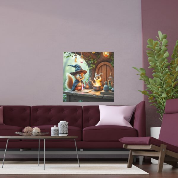 Silk Poster - Owl and Squirrel Alchemy Scene - Image 6