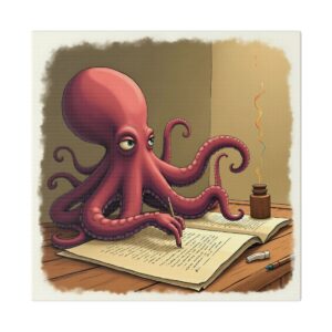 Whimsical Octopus Canvas Art Print, Ocean Decor, Fun Wall Art, Nautical Themed Gift, Office Wall Art, Unique Home Decor