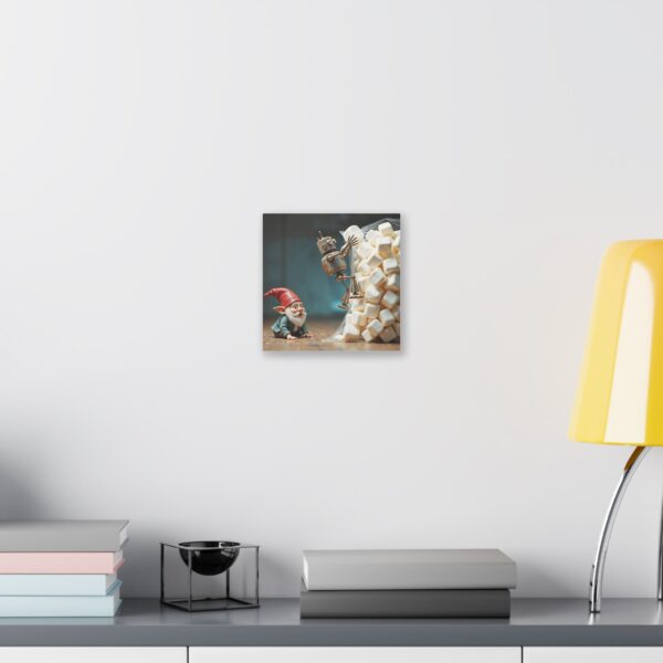 Whimsical Gnome Canvas Art - Fantasy Home Decor, Unique Gift for Gnome Lovers, Nursery Wall Decor, Robot & Gnome Artwork - Image 3