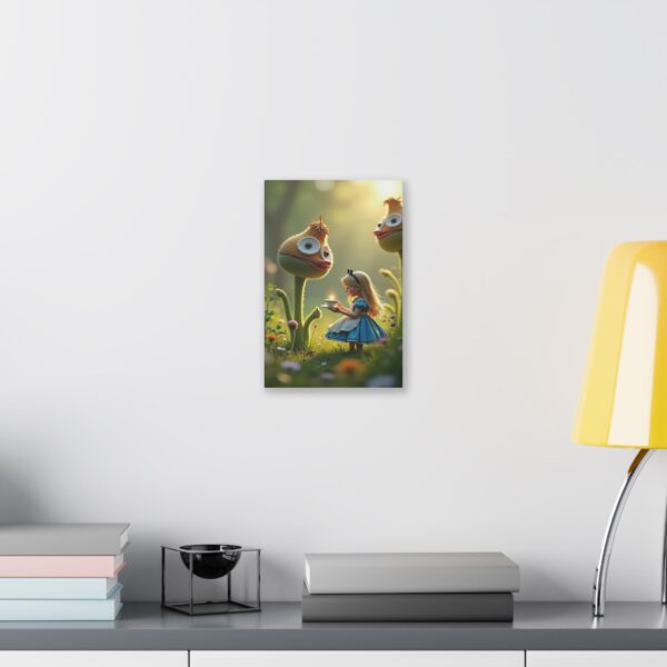 Canvas Wall Art - Alice in Wonderland Tea Party with Enormous Flowers - Image 3