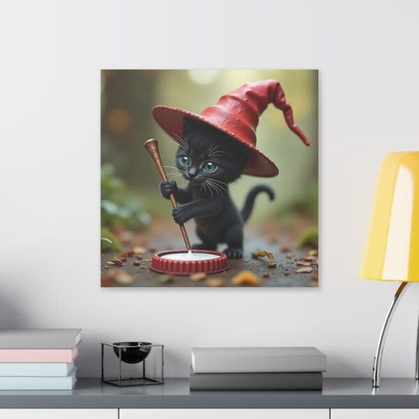 Whimsical Cat Witch Canvas Art Print, Spooky Decor for Halloween, Cute Cat Artwork, Gift for Cat Lovers, Enchanted Home Decor - Image 15