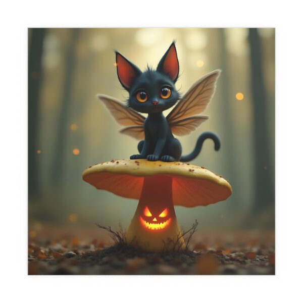 Whimsical Cat Fairy Silk Poster - Unique Wall Art, Home Decor, Gift for Cat Lovers, Halloween Decor, Magical Aesthetic - Image 4