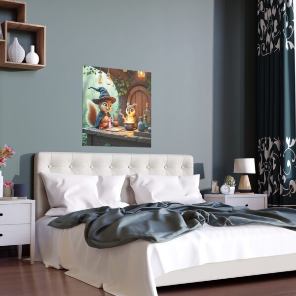 Silk Poster - Owl and Squirrel Alchemy Scene - Image 5