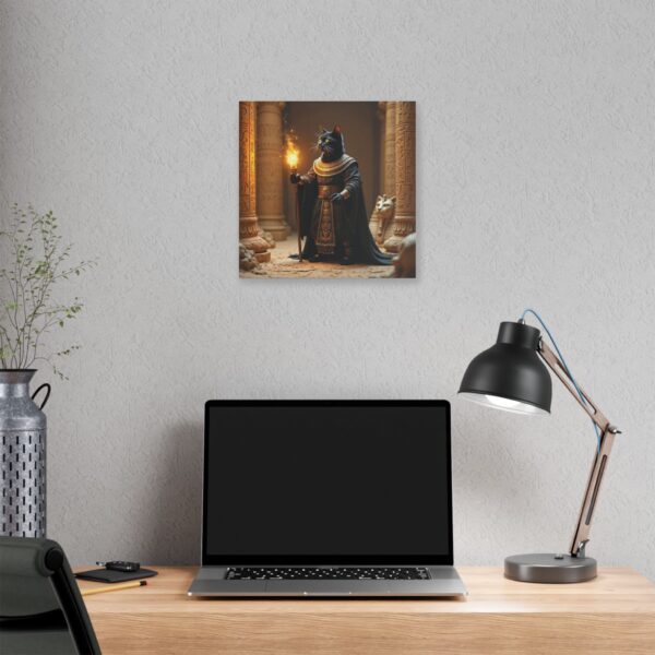 Canvas Print - Black Cat Sorcerer in Ancient Egyptian Tomb with Ankh and Hieroglyphs - Image 8