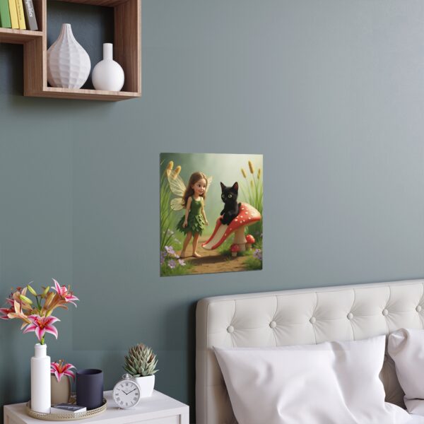 Whimsical Silk Poster Prints for Home Decor, Fairy Artwork, Cat and Fairy Wall Art, Magical Gift Idea, Nature Magazines - Image 2