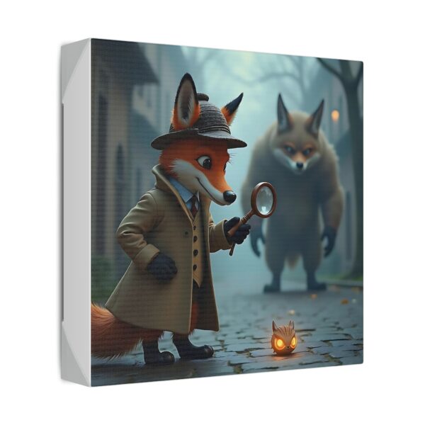 Whimsical Animal Canvas Art Print, Fox Detective Illustration, Nursery Decor, Kids Room Wall Art, Unique Gift for Animal Lovers - Image 2