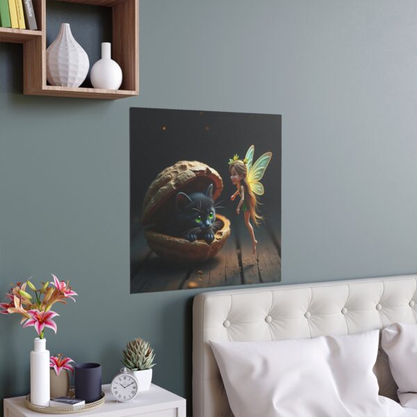 Whimsical Silk Prints, Fantasy Art Poster, Fairy and Cat Decor, Indoor/Outdoor Wall Art, Magical Home Decoration - Image 8
