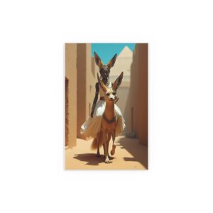 Silk Poster - African Nubian Queen and Fennec Fox Fantasy Art