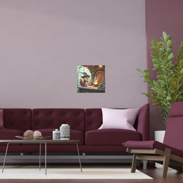 Silk Poster - Owl and Squirrel Alchemy Scene - Image 3