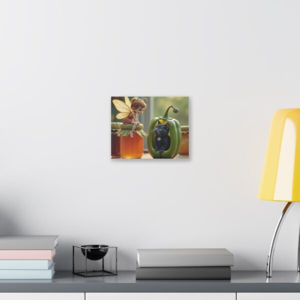 Whimsical Fairy and Cat Canvas Art, Magical Wall Decor, Enchanted Home Decor, Gift for Cat Lovers, Child's Room Decoration - Image 3