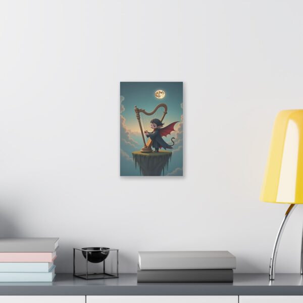 Whimsical Harpist Canvas Art, Cute Halloween Decor, Fantasy Wall Art - Image 3