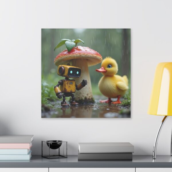 Whimsical Robot and Duck Canvas Art Print, Nursery Wall Decor, Playroom Artwork, Kids Room Decoration, Cute Nature Theme - Image 15