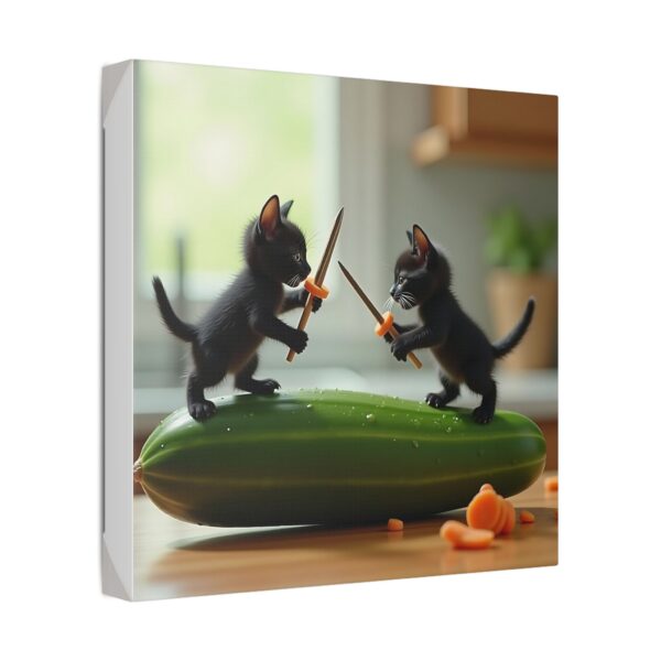 Whimsical Cat Duel Canvas Art, Fun Home Decor, Unique Gift, Animal Lovers Wall Art, Playful Kitten Art - Image 10