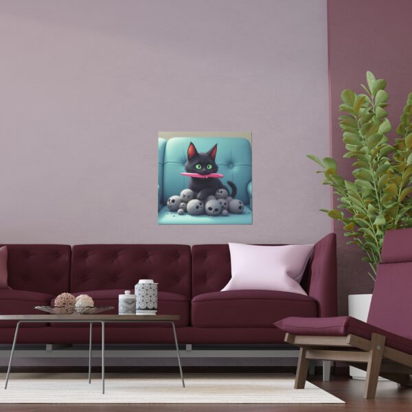 Whimsical Cat Silk Poster, Wall Art, Home Decor, Cat Lovers Gift, Playful Art for Living Room, Cat-Themed Decor - Image 9