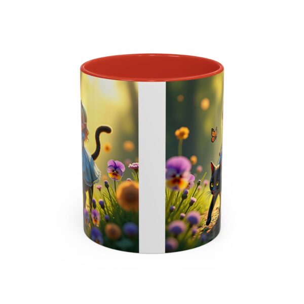 Charming Cat & Girl Coffee Mug, Floral Mug, Cat Lover Gift, Alice in Wonderland Theme, Unique Kitchen Decor, Cute Drinkware - Image 13