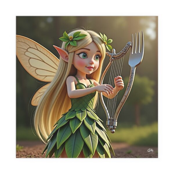 Whimsical Fairy Silk Poster, Enchanting Leafy Decor, Nature-Inspired Wall Art for Kids, Playroom, or Nursery - Image 4