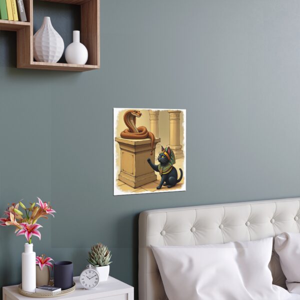 Egyptian Cat Wall Art, Indoor and Outdoor Silk Posters, Home Decor, Cat Lover Gift, Unique Art Print, Animal Illustration - Image 2