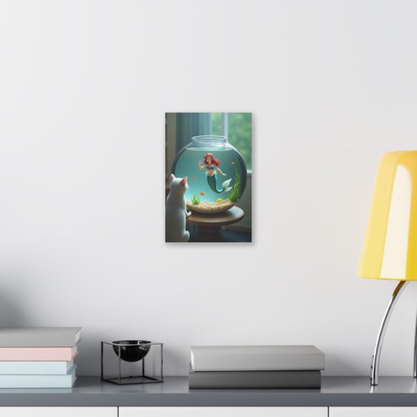 Canvas Artwork - Whimsical Cat and Mermaid Fantasy Scene - Image 3