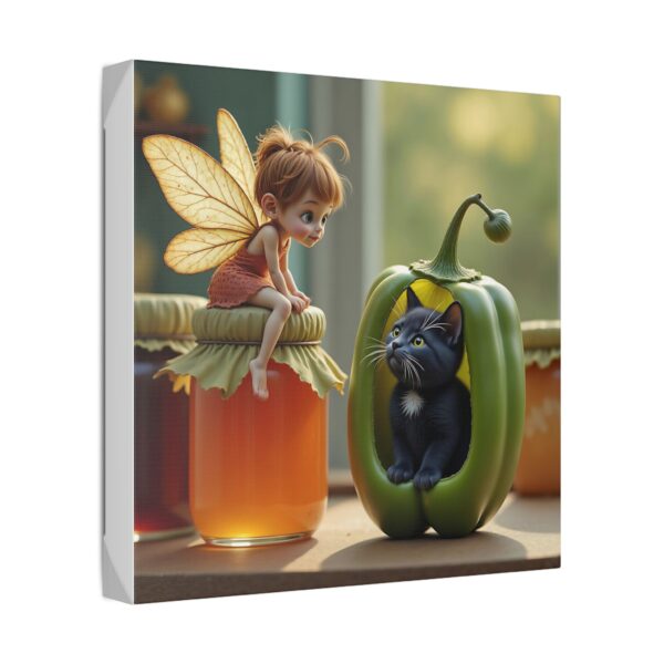 Whimsical Fairy and Cat Canvas Art, Magical Wall Decor, Enchanted Home Decor, Gift for Cat Lovers, Child's Room Decoration - Image 10