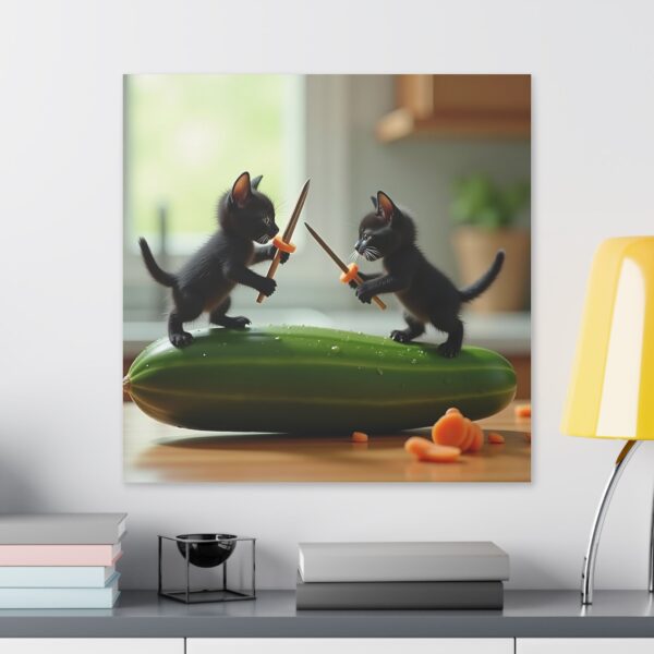 Whimsical Cat Duel Canvas Art, Fun Home Decor, Unique Gift, Animal Lovers Wall Art, Playful Kitten Art - Image 23