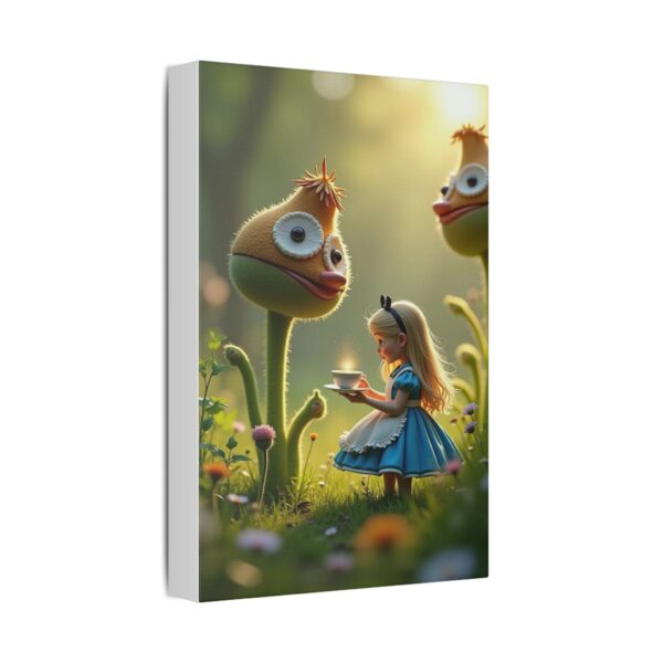 Canvas Wall Art - Alice in Wonderland Tea Party with Enormous Flowers - Image 2