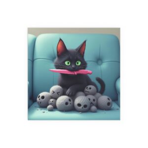 Whimsical Cat Silk Poster, Wall Art, Home Decor, Cat Lovers Gift, Playful Art for Living Room, Cat-Themed Decor